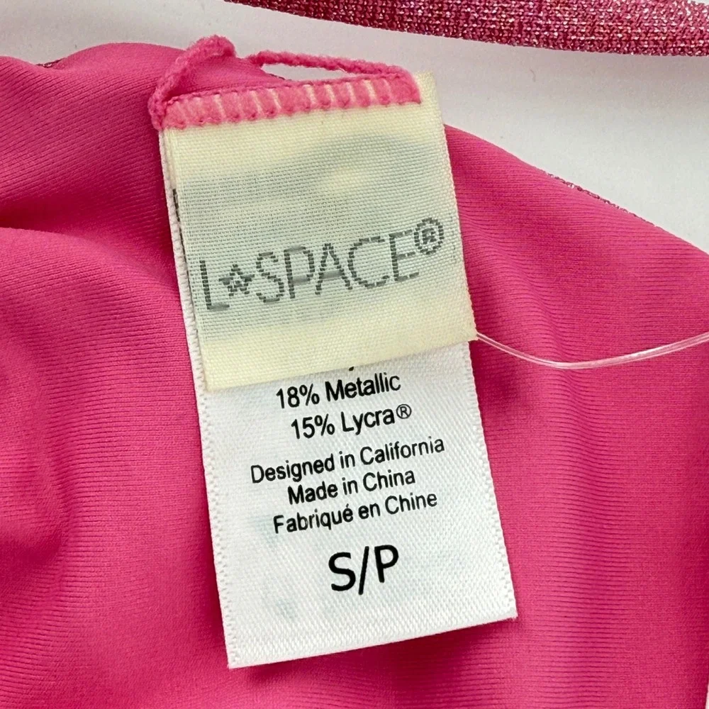 L*Space Brittany Top Metallic Berry Pink Triangle Bikini Top Swim Small‎ NEW
